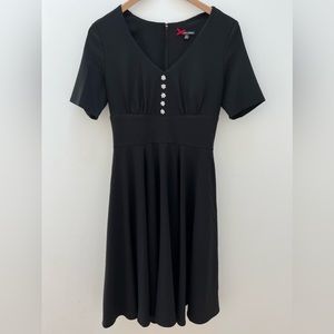 Sway With Me A-line Midi Dress Hell Bunny Black NWOT size XS